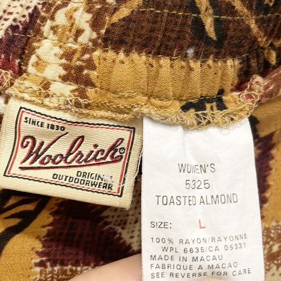 Woolrich Vintage Midi Maxi Floral Rayon Full Front Button Down Elastic Waist - Picture 7 of 8